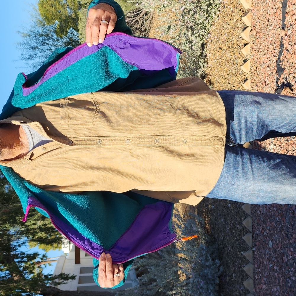 VINTAGE 90s WOOLRICH Nylon Fleece Jacket Mens M SIGMET GEAR Neon Windbreaker Y2K - Picture 4 of 15